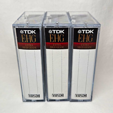 TDK EHG Extra High Grade VHS-C Camcorder Video Tapes 3-Pack Hard Cases Open Seal