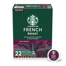 Starbucks K-Cup Coffee Pods, Dark Roast Hot or Iced Coffee, French Roast, 22 ...