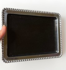 5x7 Photo Frame Silver Tone With Beaded Border Velvet Backing