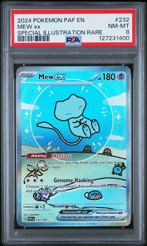 2004 POKEMON PAF EN-PALDEAN FATES SPECIAL ILLUSTRATION RARE #232 MEW EX PSA 8