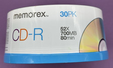 NEW Memorex Spindle 700MB/80 Min 52x CD-R Recordable Discs 30 Pack FactorySEALED