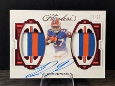 Dameon Pierce auto dual jersey patch Gators  /20 2023 Flawless 