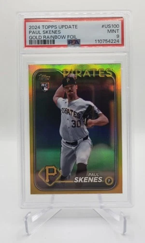 2024 Topps Update Baseball Paul Skenes Gold Rainbow Foil RC #US100 PSA 9 Pirates