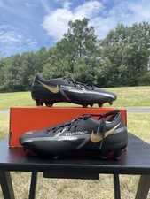 Nike Phantom GT2 Academy FG/MG Black Metallic Gold Soccer DA4433-007 Men Sz 8.5