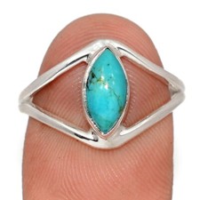 Composite Mohave Blue Turquoise 925 Sterling Silver Ring Jewelry s.7.5 CR73039