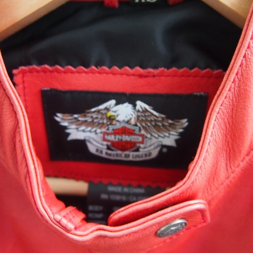 Harley Davidson clothing women's XS red genuine leather jacket - Picture 2 of 9