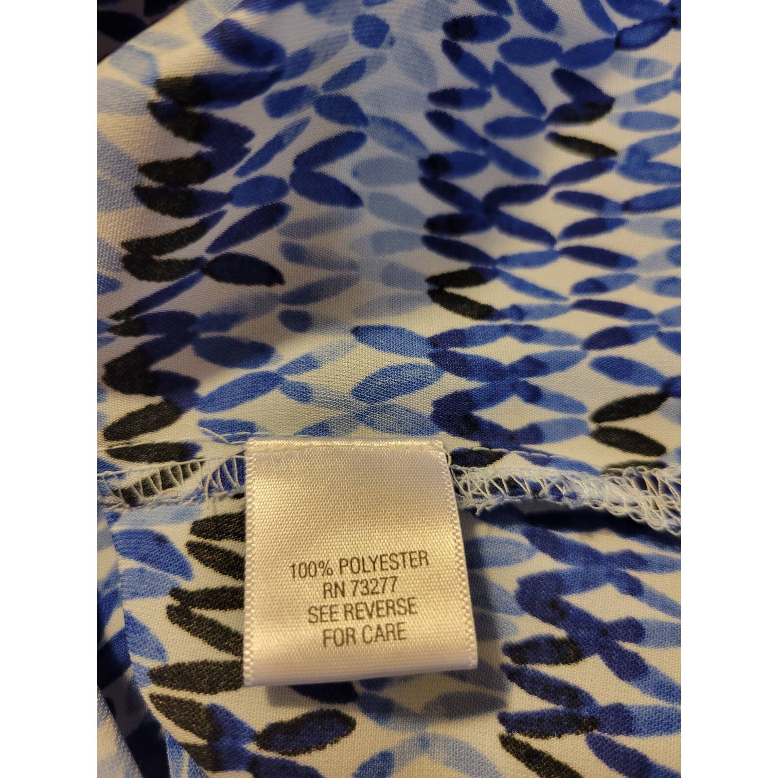 Dana Buchman Patterned Pleated Button Blouse Top … - image 6