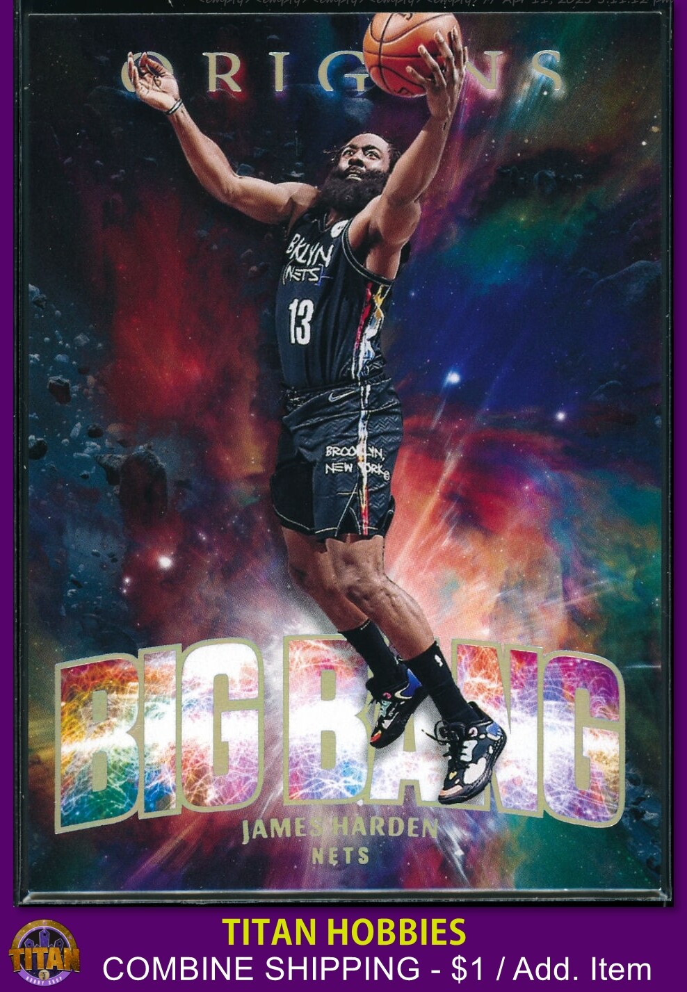 2021-22 Panini Origins BIG BANG INSERT #15 James Harden BIG BANG CASE HIT SSP