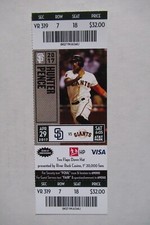 SAN FRANCISCO GIANTS VS SAN DIEGO PADRES 4/29/2017 FULL TICKET ~ HUNTER PENCE