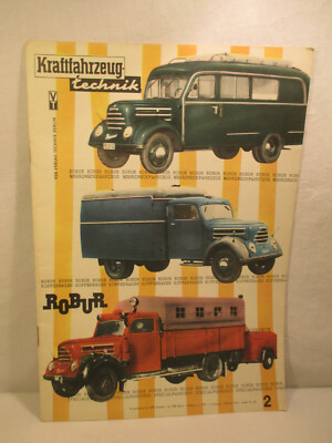 DDR Tecnica Rivista Veicolo a Motore Tecnica Nr 2 Robur Febbraio 1959