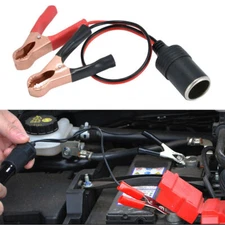 12V-24V Car Cigarette Lighter Socket To Car Battery Alligator Clip Power Adapter