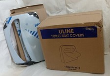Box of ULINE S-7276 Toilet Seat Covers: 20 Packs/Box Wall Mounted Dispenser