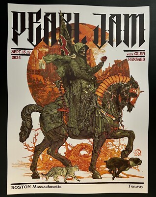 PEARL JAM POSTER FENWAY PARK BOSTON RED SOX MASS KRZYSZTOF