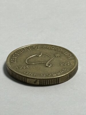 2001 Australia Queen Elizabeth II 1 Dollar Coin 100th Anniversary