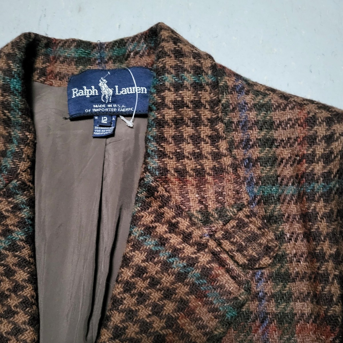 NEW POLO Ralph Lauren Plaid Tweed Hacking Norfolk Jacket Heavy