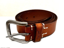 Excellent Shape Leather Size 90/36 Light brown Tan Belt Silver Buckle Levi Logo
