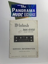 Vintage McIntosh MA-6100 Preamp Amplifier Service Information