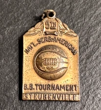 1940 5TH NATIONAL SERB AMERICAN BASKETBALL TOURNAMENT PENDANT AWARD SNF SERBIAN