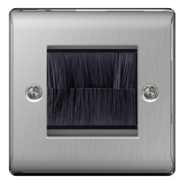 BG Nexus Brushed Steel Switches & Sockets Full Range Satin Chrome Grey Inserts - Picture 58 of 91