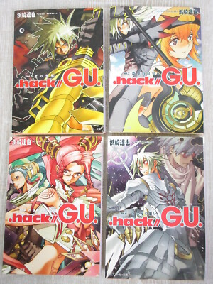 .HACK  G.U. Novel Complete Set 1-4 YATSUYA HAMAZAKI Japan Sony PS2 Fan Book KD