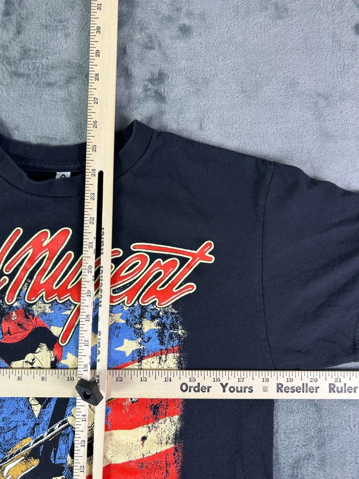 Ted Nugent Rockin' America Again 2017 Tour T 恤黑色大号美国 — 第 4/4 张图片