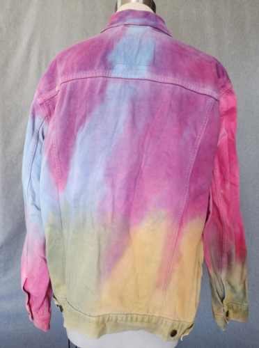 Levis Premium Herren Trucker Jacke Dead Head Tie Dye 2XL Buttergelb Pink Blau - Bild 4 von 19