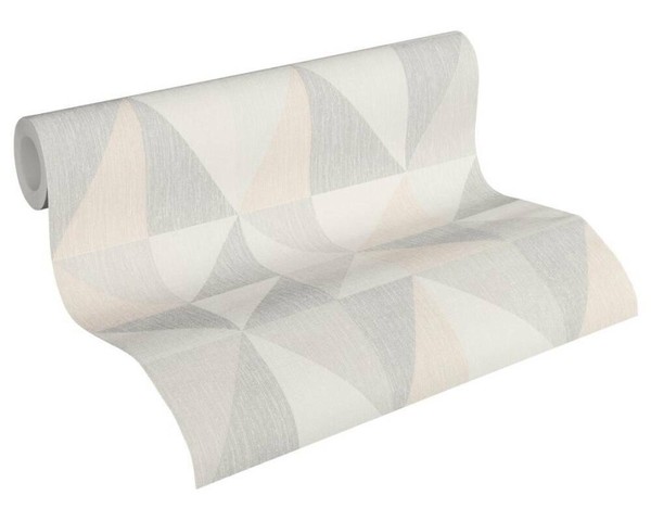 A.S. CréAtion Tapete Vlies BjöRn 35181-2 Creme Grau Rosa Stylisch Grafisch.-image