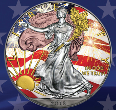 1$ 2018 USA - Liberty - 4th July Independence Day - Liberty five Metals