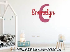 Custom Name and Initial Nursery Baby Boy Wall Decal Vinyl Sticker