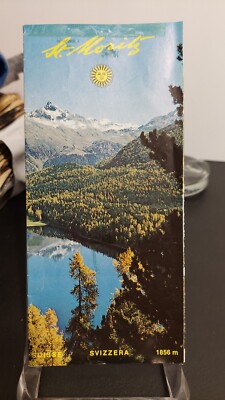 ST.MORITZ, SWITZERLAND. TOURIST TRAVEL GUIDE/MAP. IMAGES, THE SPRING, GLACIERS