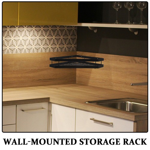 1Pc Wall-mounted Storage Rack Simple Style Metal Seasoning Rack Kitchen Shelf - Picture 3 of 12