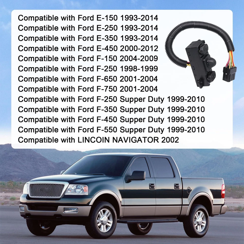 Power Seat Switch Tilt Control for 2001-2004 Ford F-650 F-750 8pins 8way PSW106 Foto 3 de 4