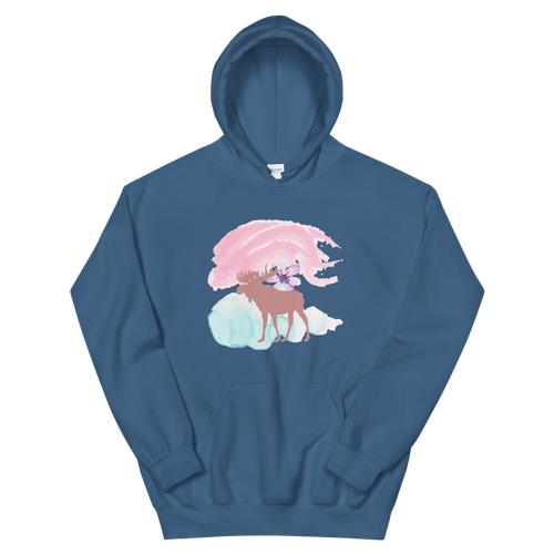 Watercolor Pink Moose Hoodie - Picture 5 of 53