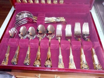 Royal Albert Old Country Roses Flatware Set 45 Pieces with