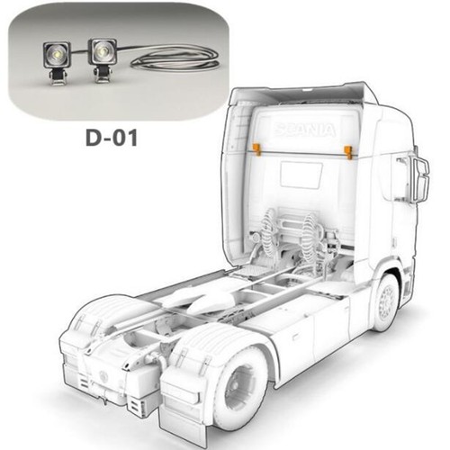 Per 1/14 Tamiya camion RC faretto quadrato auto D-01 accessori aggiornamento - Foto 5 di 7