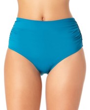 Anne Cole L22823 Teal Solid Convertible Shirred Swim Bottoms Women's Size XS