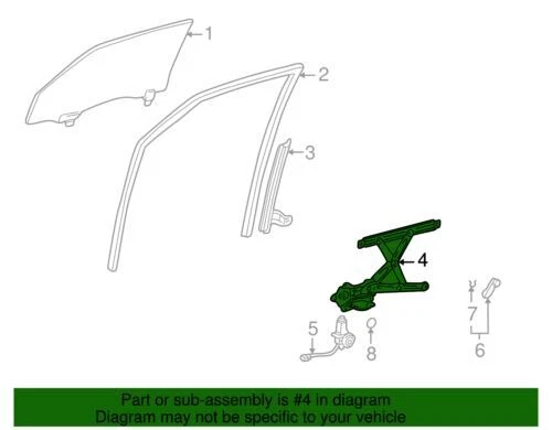 Regulador de ventana lateral del pasajero delantero genuino GM 2003-2008 Pontiac Vibe 88969902 Foto 2 de 2