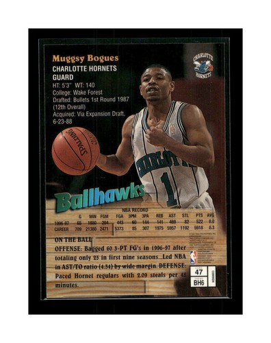 1997-98 Finest #47 Muggsy Bogues Ballhawks Charlotte Hornets - 第 2/2 張圖片