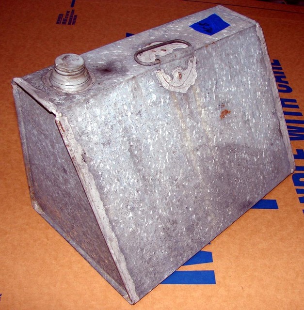 ANTIQUE 1920's 1930's GALVANIZED 2/GAL SOLDERED WATER OIL FUEL TANK