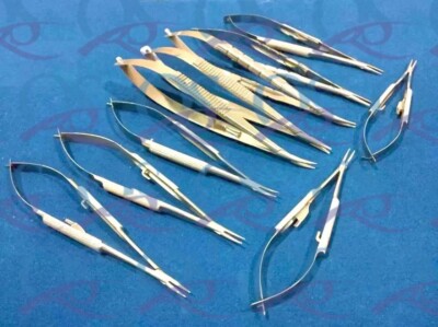 SET OF 10 O.R GRADE CASTROVIEJO MICRO SURGERY NEEDLE HOLDER CURVED+STRAIGHT