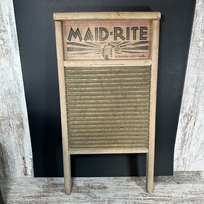 Vintage Maid-Rite No 2062 Standard Family Size Wash Board Columbus