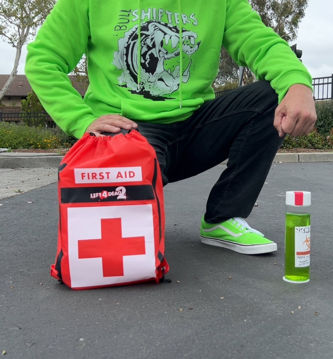 Left 4 Dead Boomer bile night light and med-kit backpack combo