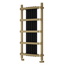Reina Regina Designer Radiator Towel Rail 1200mm H x 550mm W - Gold/Black