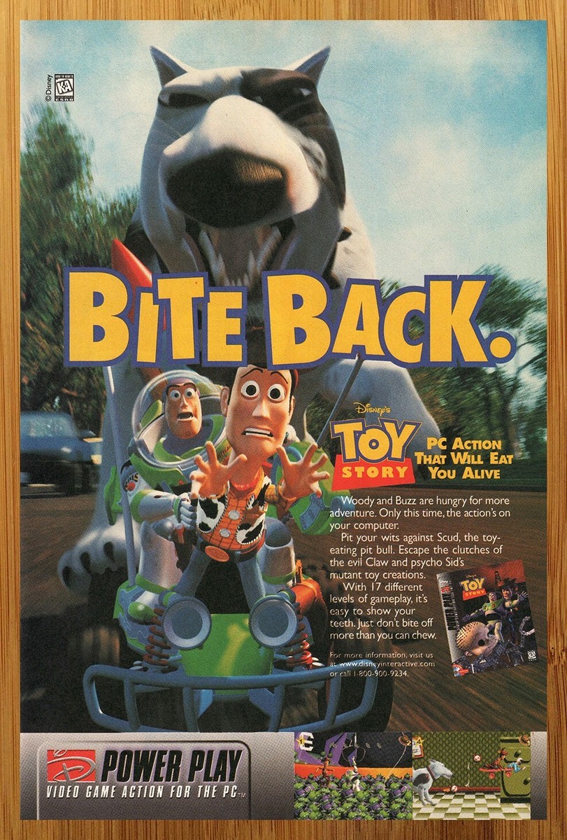 1996 Disney Power Play Toy Story PC Print Ad/Poster Pixar Buzz