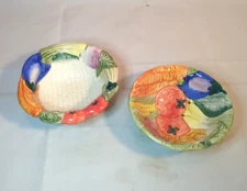 Lot Of 2 VTG Fitz and Floyd Bowl Vegetable Garden Motif Snack Dip Serving Bowls 