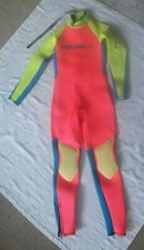 EXTREMELY RARE authentic vtg 80-90s O'Neill USA all neon long wetsuit XS Boys 14