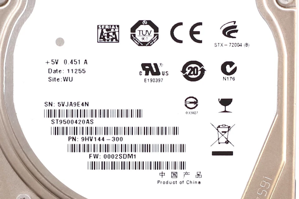 Seagate ST9500420AS 500GB 2.5" 3Gb/s 7.2K RPM SATA Hard Drive P/N: 9HV144-300 - Image 3 of 3