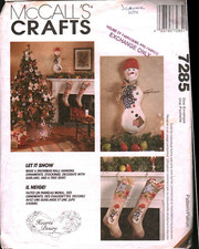 7285 Vintage McCalls Sewing Pattern Home Decor Ornaments Stocking Christmas Snow