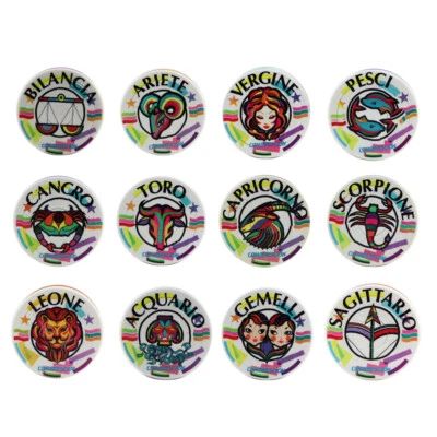 Set 12Pz Vintage Retrò Puzzle Segni Zodiacali Gioco d'Epoca Combinescion