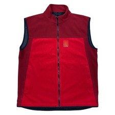 Peak Performance Gilet Fleece Windstopper Vest Red Zipped Pockets Men's Large
